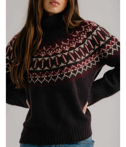 Scottie Slouch Fair Isle Cashmere Sweater - Oat Tree Multi